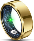 RIFESI Smart Ring for Women Men, Fashion Minimalist Fitness Ring & Sleep Tracker Ring with Heart Rate, Blood Pressure,5ATM Waterproof Health Ring, No Subscription, Gifts for Women Men Gift (Gold,12)