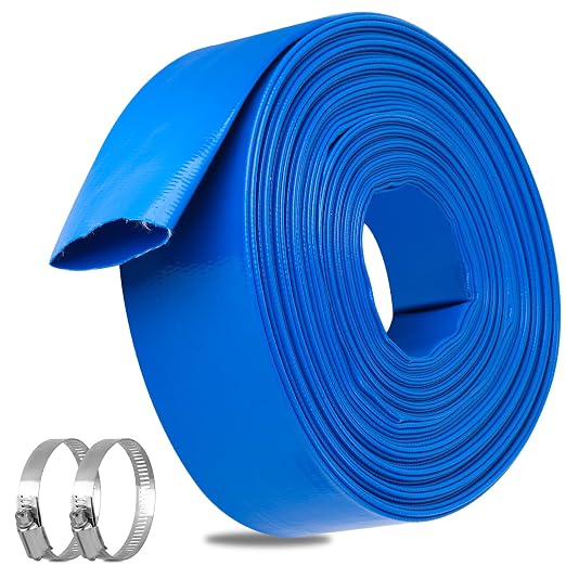OCGIG 2" x 50 FT Pool Backwash Hose, Heavy-Duty Lay Flat Discharge PVC Hose by OCGIG