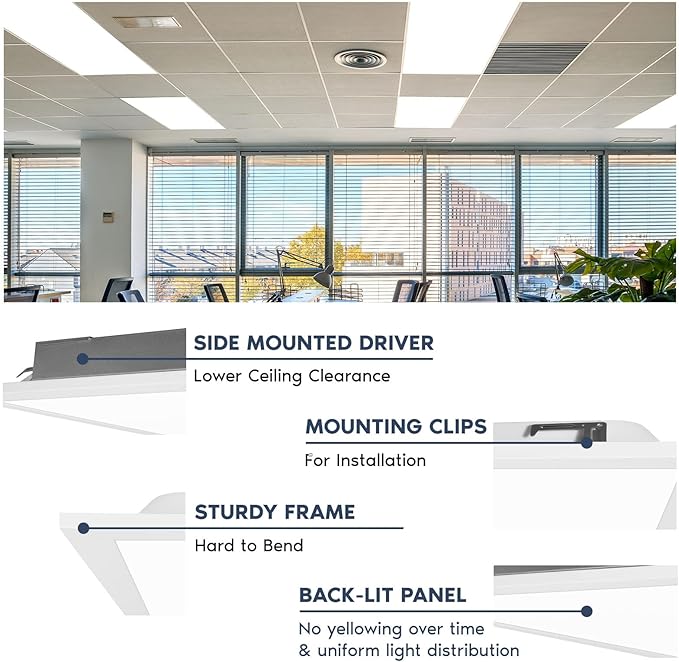 LUXRITE 2x4 FT LED Flat Panel Light, 5CCT Color Selectable 3000K 3500K 4000K 5000K 6500K, Wattage Selectable 30W/40W/50W, 6250 Lumens, LED Drop Ceiling Lights, 0-10V Dimmable, DLC & ETL (48 Pack)