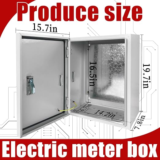 Electrical Box 20 x 16 x 8 Inch Indoor Outdoor Electrical Enclosure Box Steel - Image 2