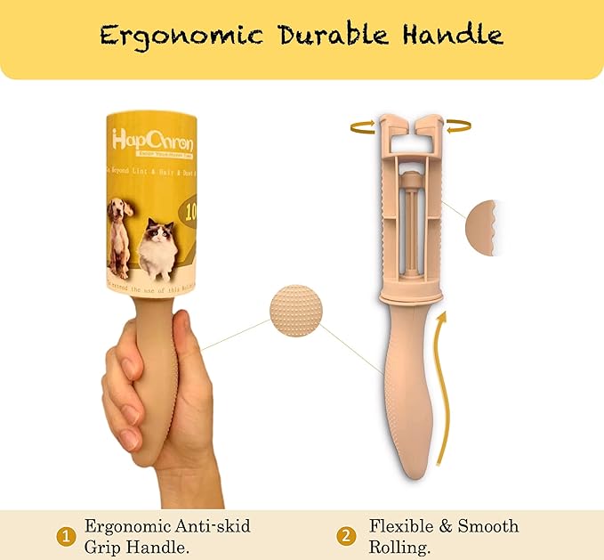 HapChron Lint Rollers Extra Sticky for Pet Hair [800 Sheets/4 Handles], Lint Remover Go Beyond Animal Fur, Dust and Other Dirt, Dog & Cat Hair Remover Rollers for Clothes, Furniture, Carpet, Car
