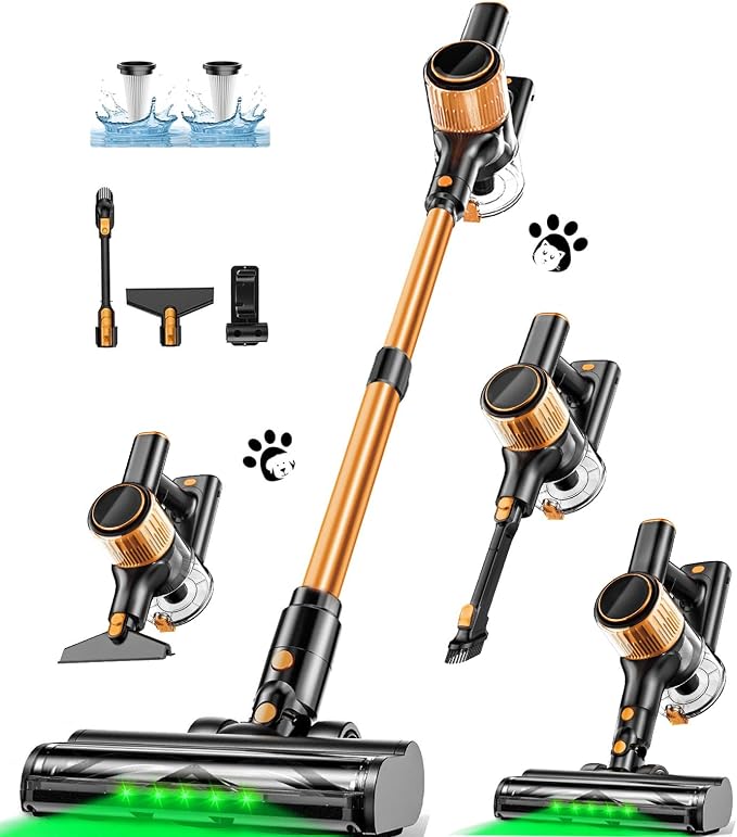 Cordless Vacuum Cleaner, 40Kpa 8 in 1 Powerful Suction Lightweight Stick Vacuum by Unknown
