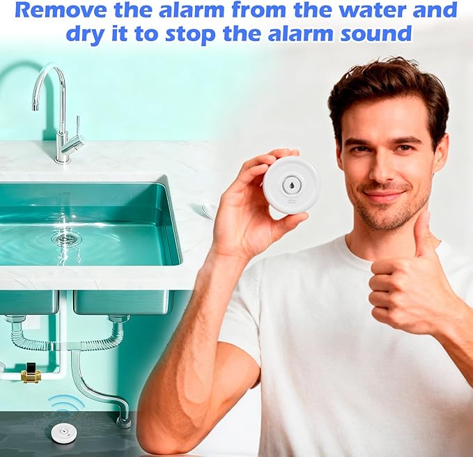 5 Pack Water Leak Detectors for Home, 100 dB Water Sensor Alarm Leak Detector for Basement, Bathroom, Kitchen, Home