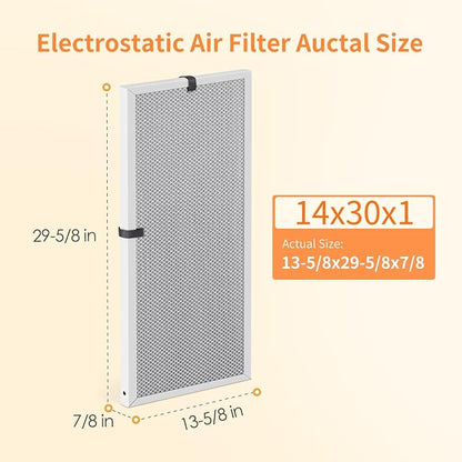 2-Pack 14x30x1 MERV 8 Reusable & Washable Electrostatic Air Filters - Image 2