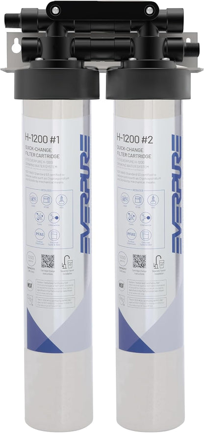 Pentair Everpure H-1200 Drinking Water System, NSF Certified to Reduce Lead & by Everpure