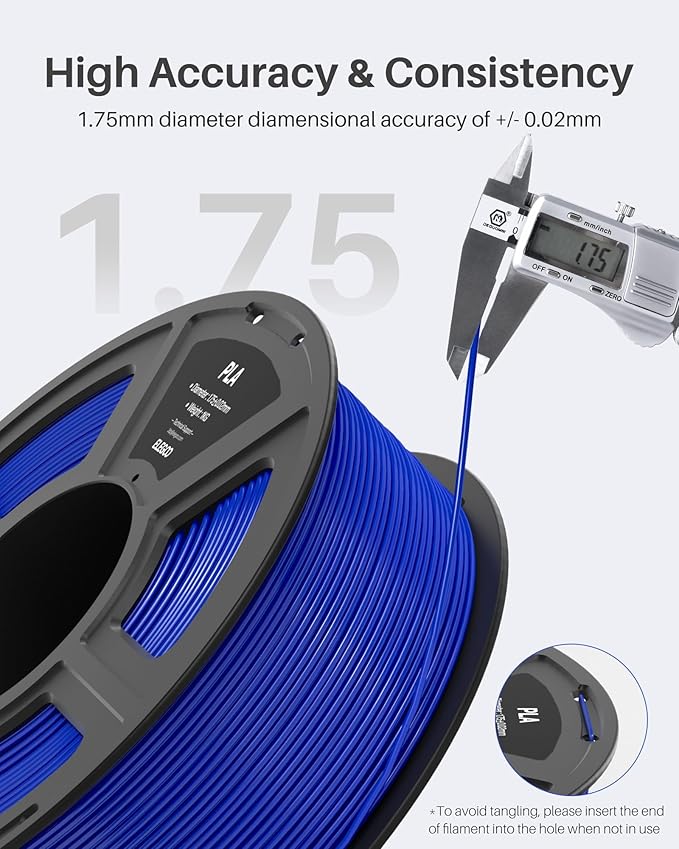ELEGOO PLA Filament 1.75mm Purple 1KG, 3D Printer Filament Dimensional Accuracy +/- 0.02mm, 1kg Spool(2.2lbs) Fit Most FDM 3D Printers