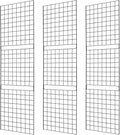7RiversART Grid Wall Commercial Grade Grid Panels Heavy Duty for Retail Display, 2' W x 7' H, Black (Pack of 3), Portable