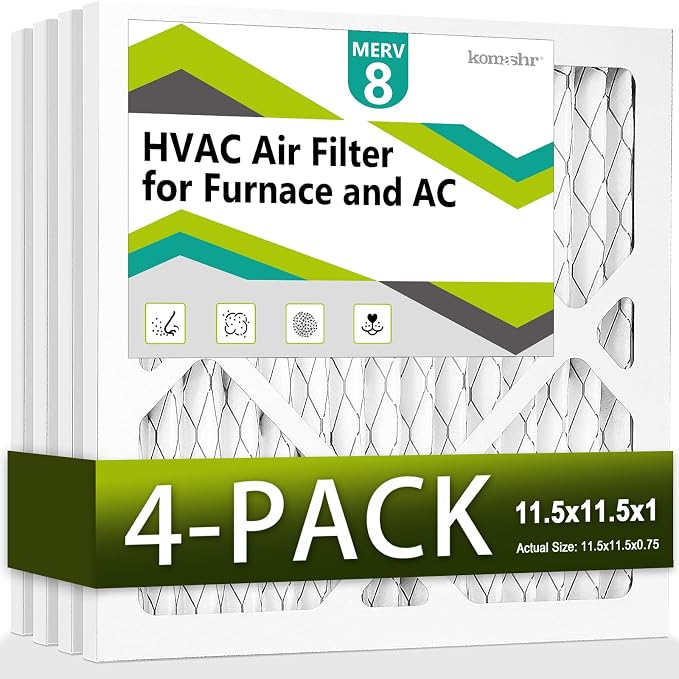 11.5x11.5x1 Air Filter MERV 8, HVAC/Furnace AC Filter Replacement, Dust by Komashr