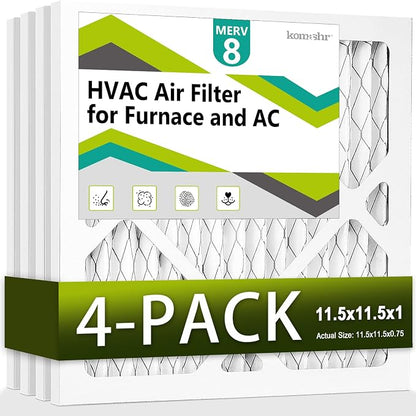 11.5x11.5x1 Air Filter MERV 8, HVAC/Furnace AC Filter Replacement, Dust by Komashr