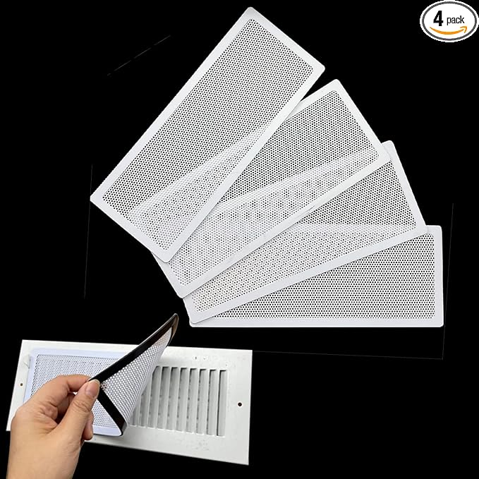 White Floor Register Vent Screen Cover 4"x10" Magnetic by IFRMMY