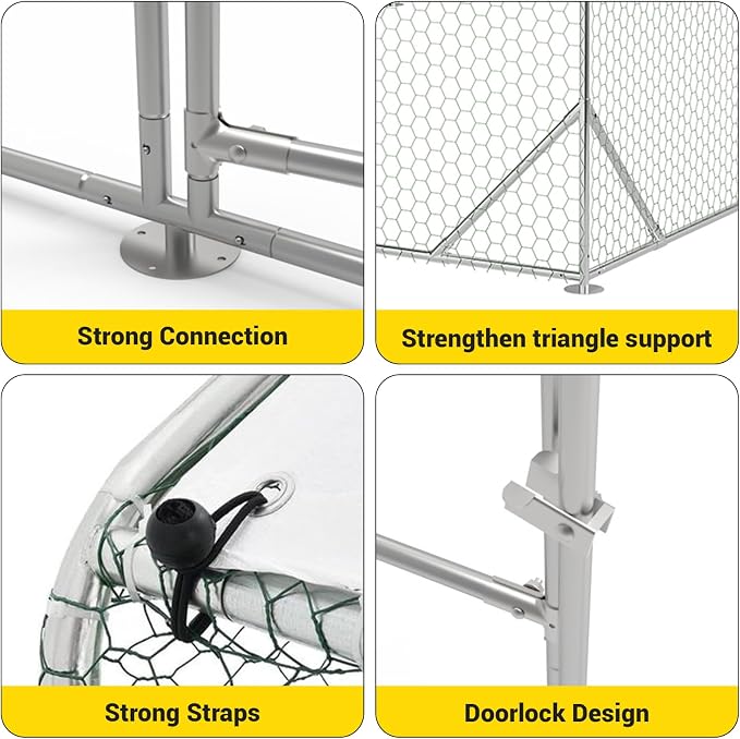 9.8X13.1x6.6FT, Large Walk in Chicken Run Pen Cage, Metal Coop Clearance - Image 4