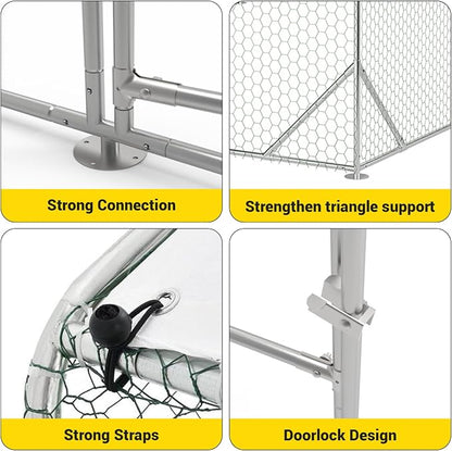 9.8X6.5x6.5FT, Large Walk in Chicken Run Pen Cage, Metal Coop Clearance - Image 4