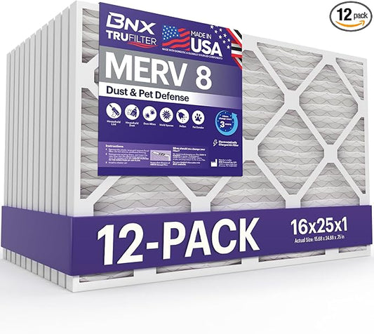 BNX TruFilter 16x25x1 Air Filter MERV 8 by BNX