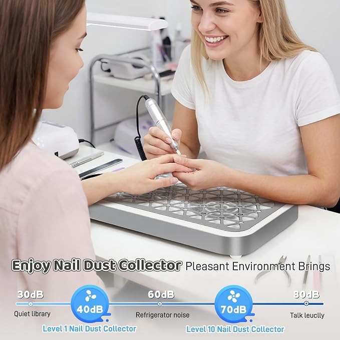 Nail Dust Collector, 1600PA Professional Nail Vacuum Dust Collector Fan - Image 2