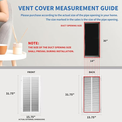 14x30 Return Air Grille, Return Air Vent Cover - Image 4