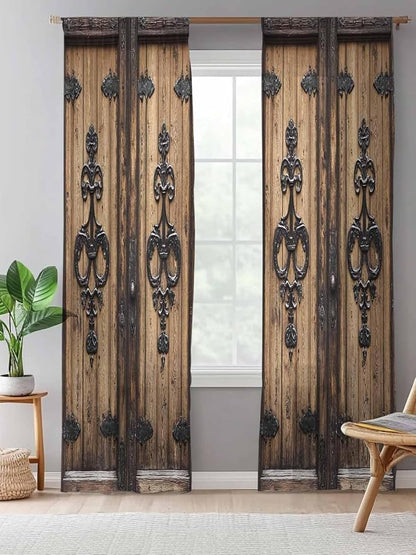 Sheer Curtains 108 Inches Long, Barn Door Semi Sheer Curtains Light Filtering - Image 5