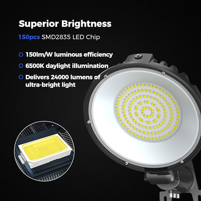 AIKVSXER LED Barn Lights 160W 24000LM Yard Area Light Dusk to Dawn Outdoor Lighting 6500K Security Flood Light IP66 Waterproof for Garden Garages Street Warehouse Farmhouse 6 Pack
