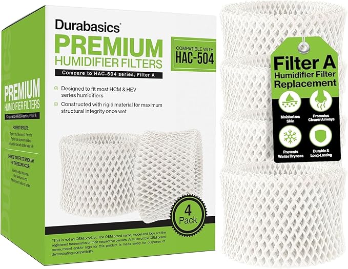 Durabasics 4 Pack of Premium Humidifier Filters Compatible by Durabasics
