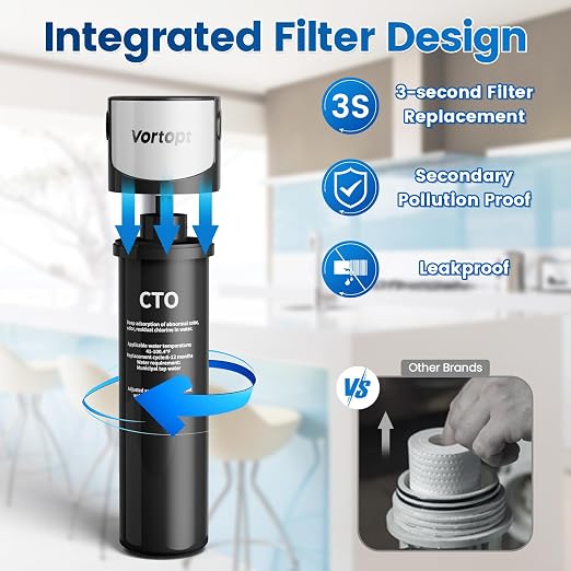 Vortopt Replacement Filter for Q5-C2 & Q6-C2 Under Sink Water Filter System - Image 4