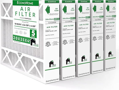 EconoHome 20x25x4 AC Furnace Pleated Air Filter MERV 11 Replacement – Allergen by EconoHome