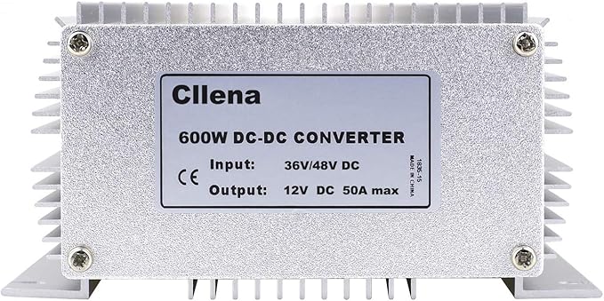 Cllena DC Converter Regulator 36V/48V to 12V 50A 600W Waterproof Voltage Reducer DC/DC Power Supply Module Buck Transformer for Golf Cart