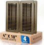 4" x 10" Floor Register Vent Covers 4-Pack, Walkable Powder-Coated Metal Vent by VENTYUN