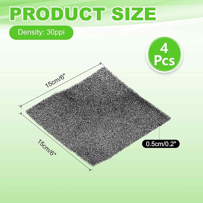 Fan Replacement Filters 4 Pcs Fan Filter Foam Sponge - Image 2