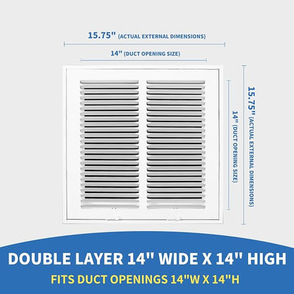 14x14 Return Air Grille, Return Air Vent Cover - Image 2