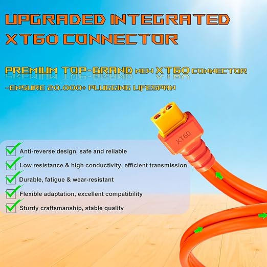 iHaospace XT60 to Solar Connector Cable 10FT/16.4FT/25FT 12AWG,XT60 Extension Charger Cable for ECOFLOW Delta 2 3 Pro Max River Series BLUETTI EB55 Power Station Solar Panel (10FT/3M)
