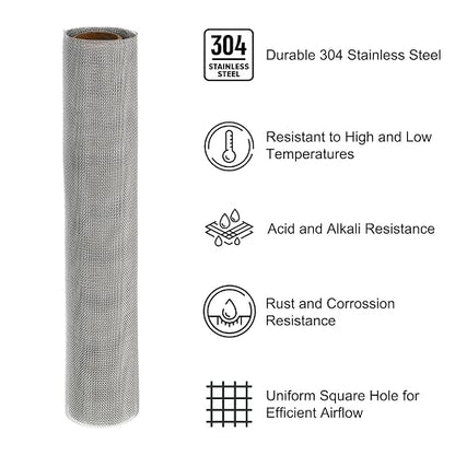 PATIKIL 40" L x 16" W Woven Wire Mesh, 30 Mesh 304 Stainless Steel Air Vent - Image 3