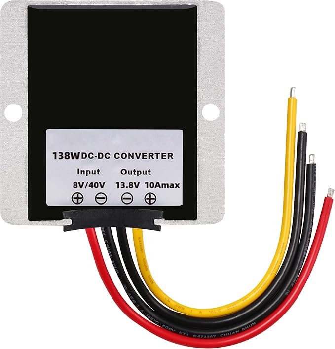 MGGi DC/DC 8V-40V Step Up Step Down to 13.8V 10A 138W, Boost Converter Voltage Regulator, Power Adapter Voltage Booster, Reducer Waterproof Module Transformer for Golf Cart Club Car Truck Vehicle