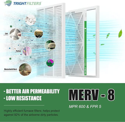 20x25x1 Air Filter 4 Pack, MERV 8 Pleated Dust Defense Air Filters Replacement - Image 5