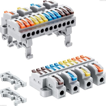 4pcs DIN Rail Terminal Blocks, DIY Splicing Wire Connectors by JANDECCN