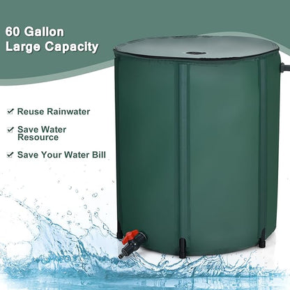 Goplus 60 Gallon Collapsible Rain Barrel, Portable Rain Barrels to Collect - Image 3