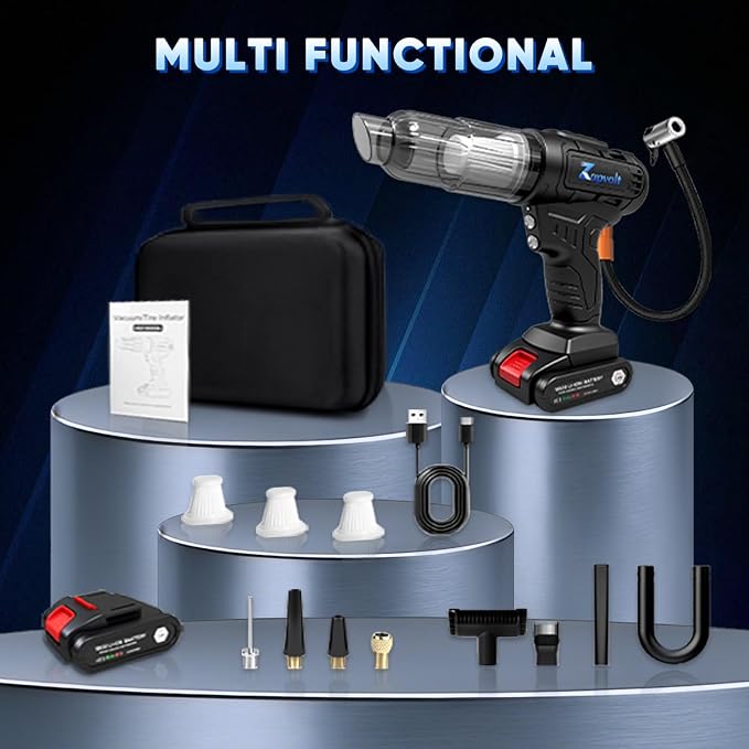 2 in 1 Cordless Car Vacuum and Air Compressor, 5000PA Powerful Suction & 150PSI - Image 8