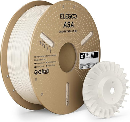 ELEGOO ASA Filament 1.75mm White 1KG, UV & Weather Resistant 3D Printer Filament by ELEGOO