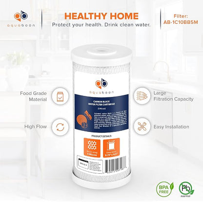 Aquaboon 5 Micron 10x4.5 Carbon Block Water Filters Whole House CTO Water - Image 4