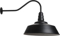 Steel Lighting Co. Large Outdoor Barn Light | Gooseneck Light Fixture | Made in America from 18-Gauge Steel | 20" Dome | 23" Gooseneck Matte Black Exterior/White Interior