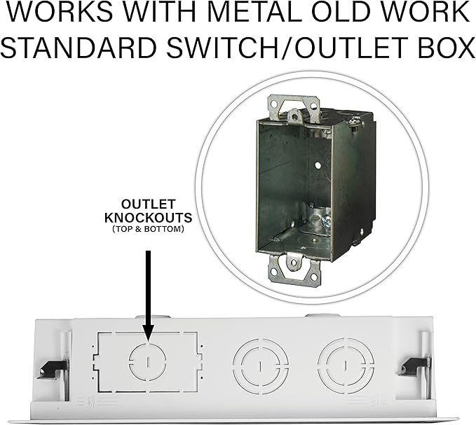 Legrand - OnQ Cable Management, In-Wall Media Box, Dual Purpose Structured Wiring Enclosure, TV Home Theater Recessed Storage Box, 9 Inch, white ENP0900-NA