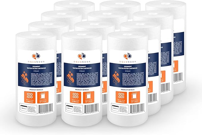 Aquaboon 5 Micron 10 x 4.5 Well Water Sediment Filter Replacement Whole House by Aquaboon