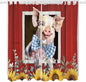 Pig Sunflowers Living Room Curtains 84 Inch Length, Window Curtains Tab Top by Unknown