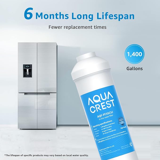 AQUA CREST FF35 Inline Water Filter Replacement, 1/4" Quick-Connect Replacement - Image 4