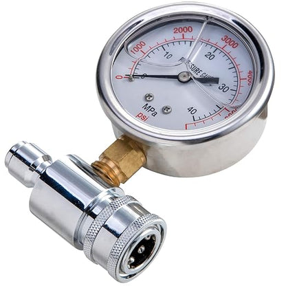 Pressure Washer Gauge, 6000 PSI, 3/8 Inch Quick Connect, Pressure Gauge - Image 3
