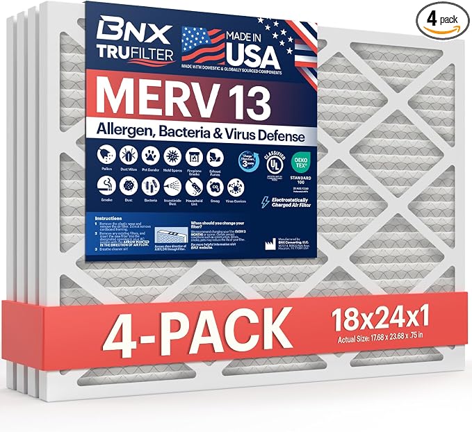 BNX TruFilter 18x24x1 Air Filter MERV 13 by BNX