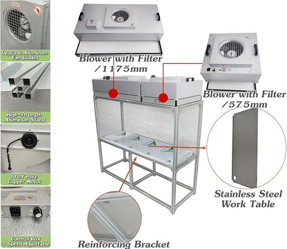 INTSUPERMAI Vertical Laminar Flow Hood Air Flow Clean Bench Workstation Lab - Image 3