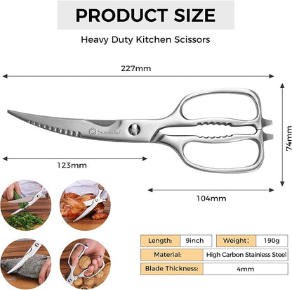 Sunnecko Kitchen Scissors for Food, Heavy Duty Scissors All Purpose Kitchen - Image 3