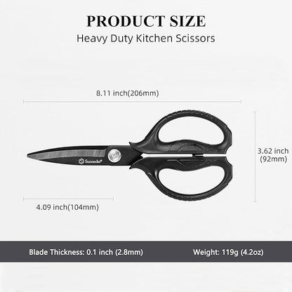 Sunnecko Kitchen Scissors All Purpose Heavy Duty Scissors Titanium Coated - Image 3