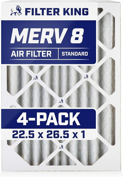 Filter King 22.5x26.5x1 Air Filter | 4-PACK | MERV 8 HVAC Pleated A/C Furnace by FilterKing