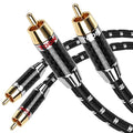TODN Audiophile RCA Cables Stereo Shielded HiFi 2RCA Male to Male for Subwoofer, Phono, Car Audio (1.64ft/0.5m, 1 Pair)