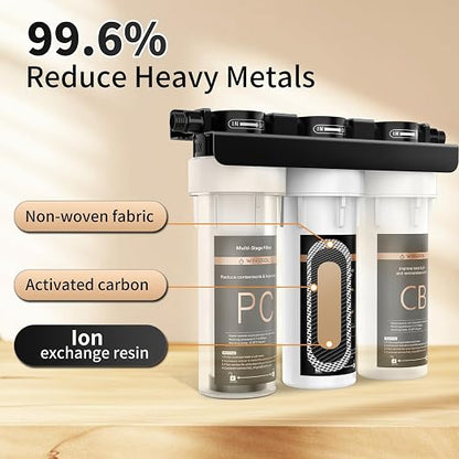 Under Sink Alkaline Water Filter, 9-Layer Water Filter System Reduces Heavy - Image 7